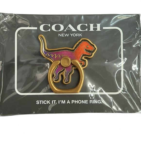 Coach Rexy Dinosaur Phone Ring Holder – Oil Slick/Multi – NWT - Picture 1 of 2